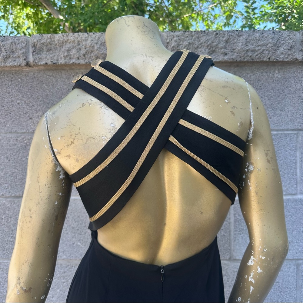 Vintage BB/COLLECTIONS CRISS-CROSS BACK CROPPED Jumpsuit 32” bust, 24” waist - Picture 8 of 13